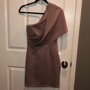 One Shoulder Dusty Rose Dress